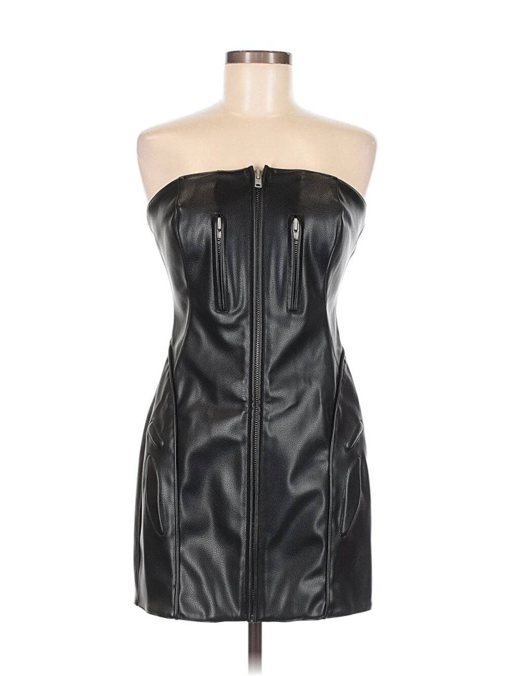KHY Faux-Leather Mini Dress